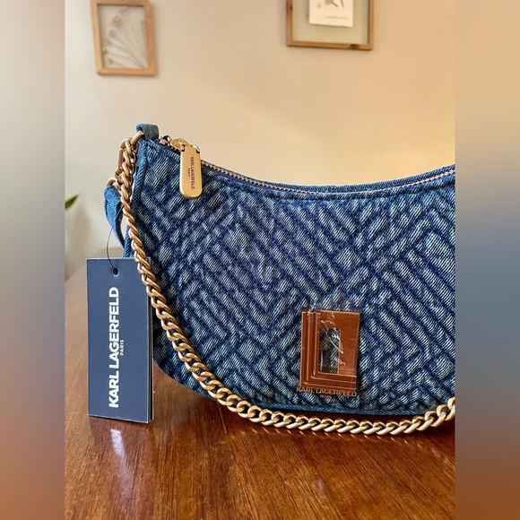 Karl Lagerfeld Denim Lafayette Convertible Crossbody Shoulder Bag NWT - Picture 3 of 11